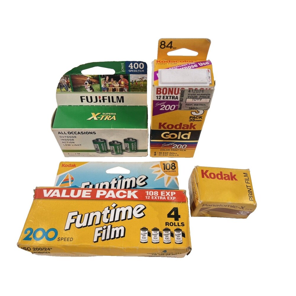 VINTAGE 35MM FILM JOB LOT COLOUR B&W 8ROLLS EXPIRED Kodak Fujifilm